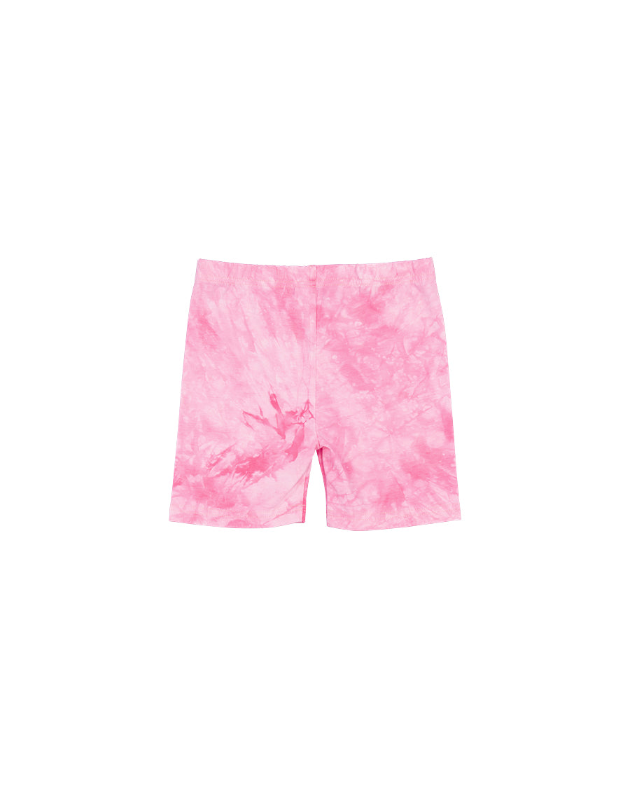 Kissed By Radicool Kids Bike Short in Tie-Dye Pink