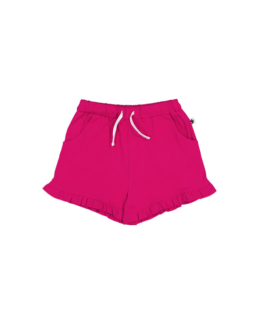 Kissed By Radicool Kids Frill Short in Raspberry Pink