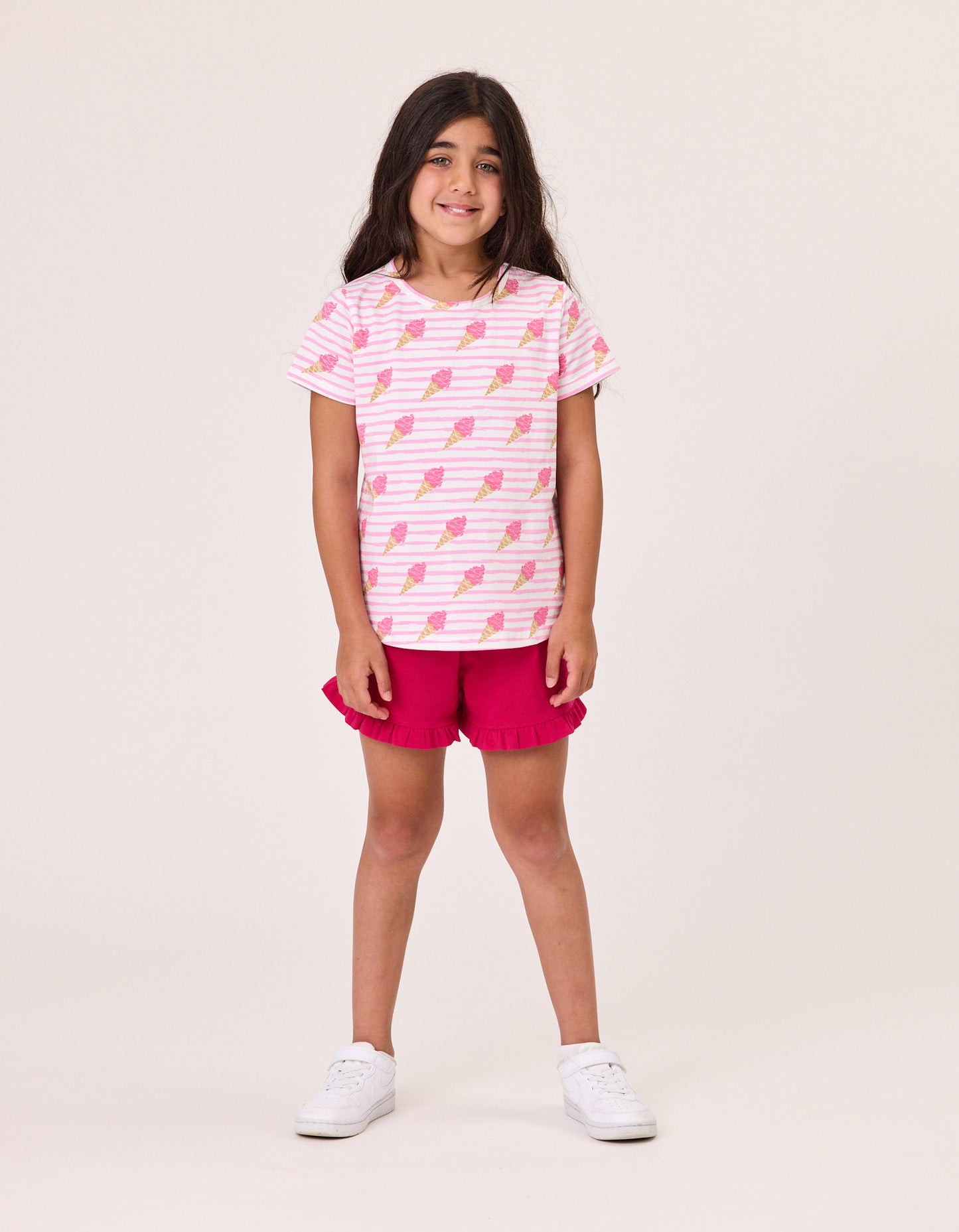 Kissed By Radicool Kids Frill Short in Raspberry Pink