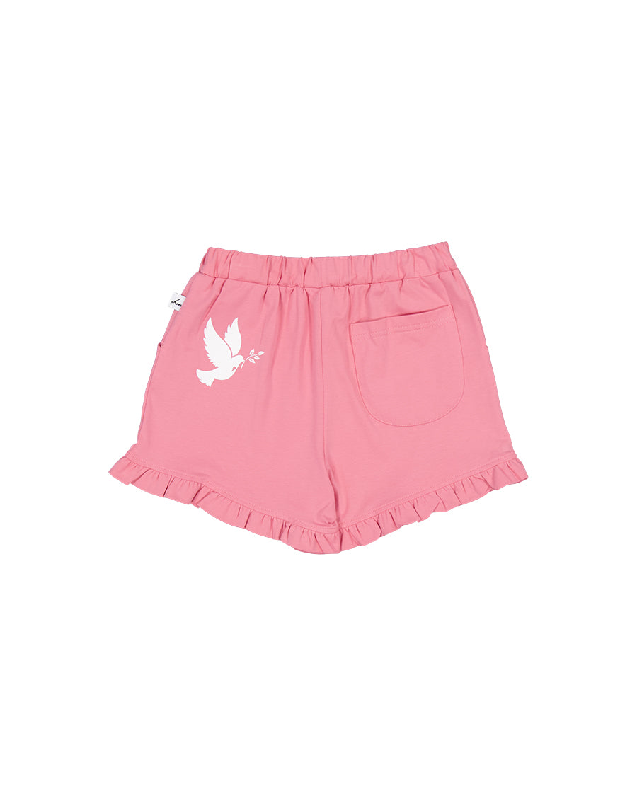 Kissed By Radicool Kids Frill Short In Petal Pink