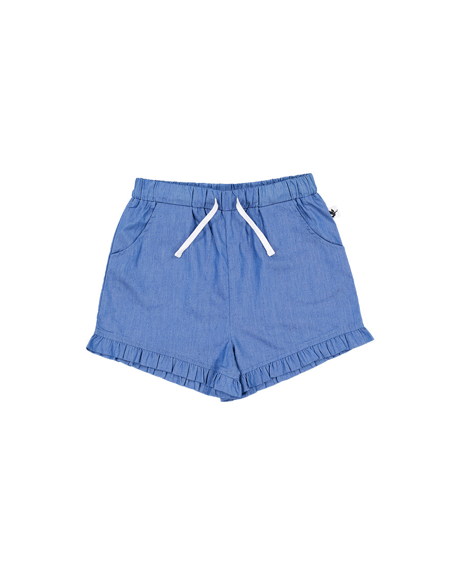 Kissed By Radicool Kids Chambray Frill Short
