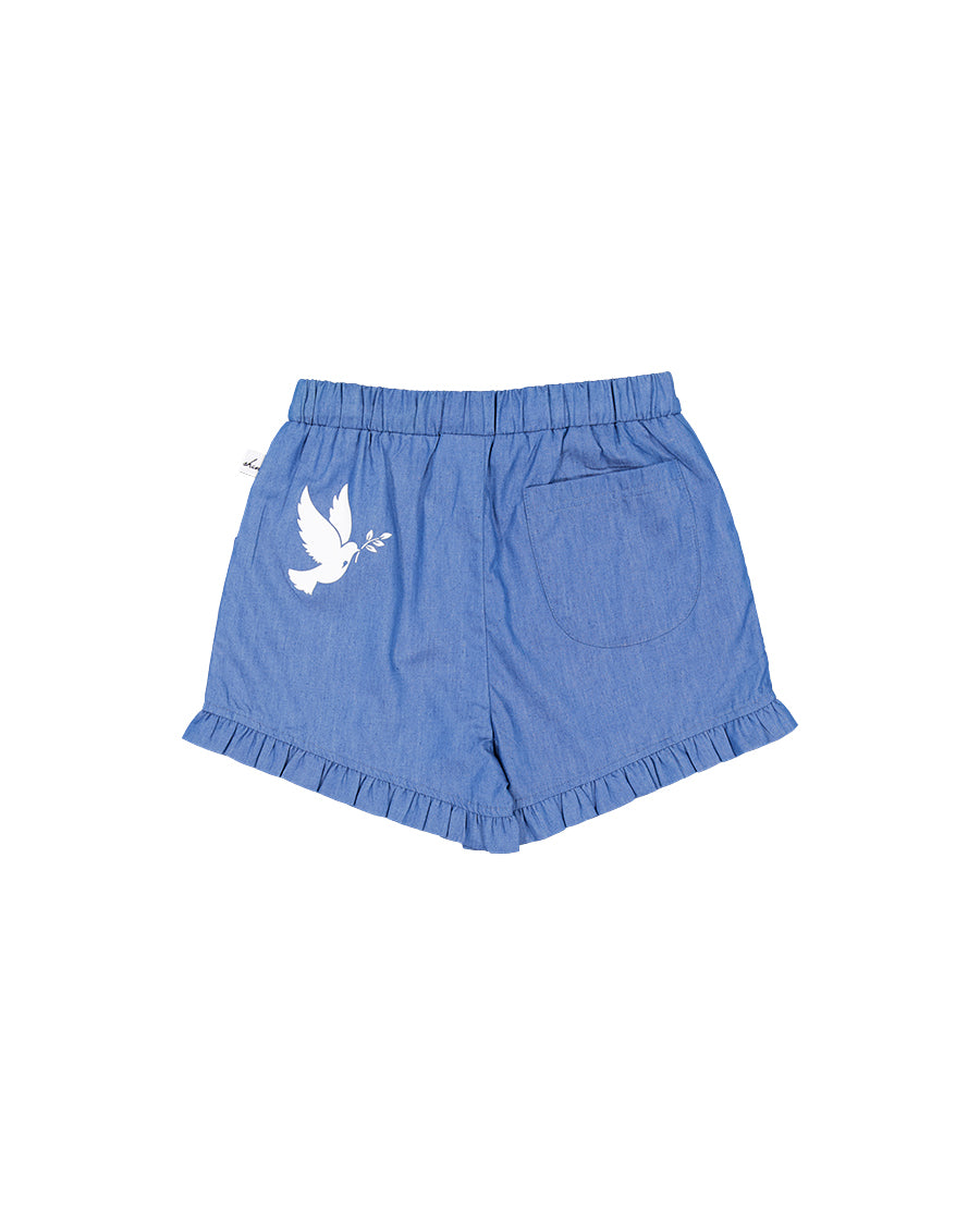 Kissed By Radicool Kids Chambray Frill Short