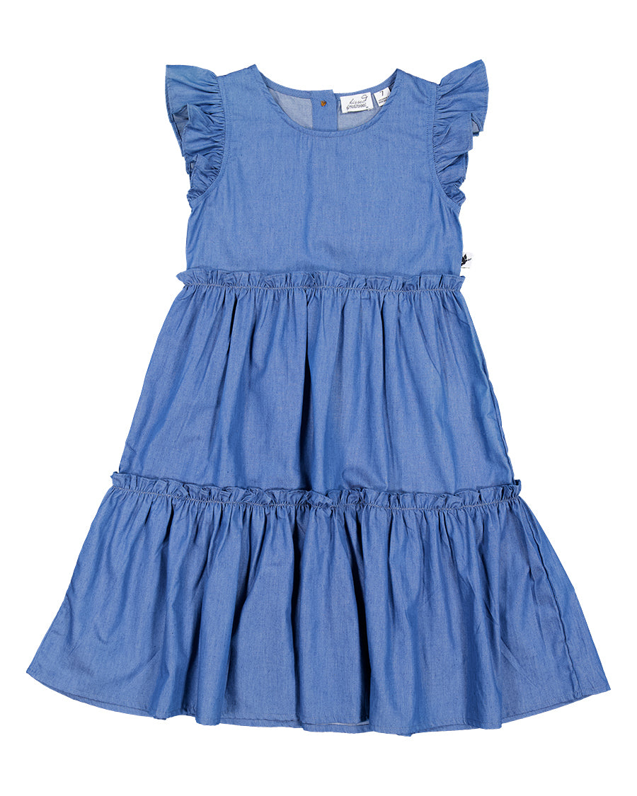 Kissed By Radicool Kids Jasmine Dress in Chambray