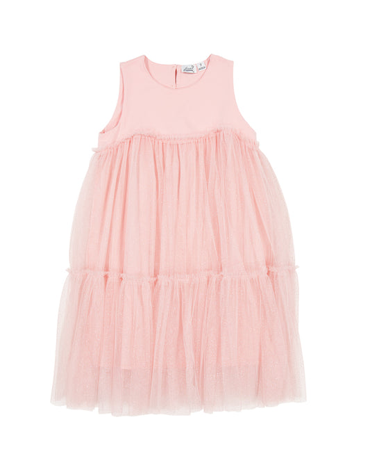 Kissed By Radicool Kids Sparkle Princess Dress Pale Apricot