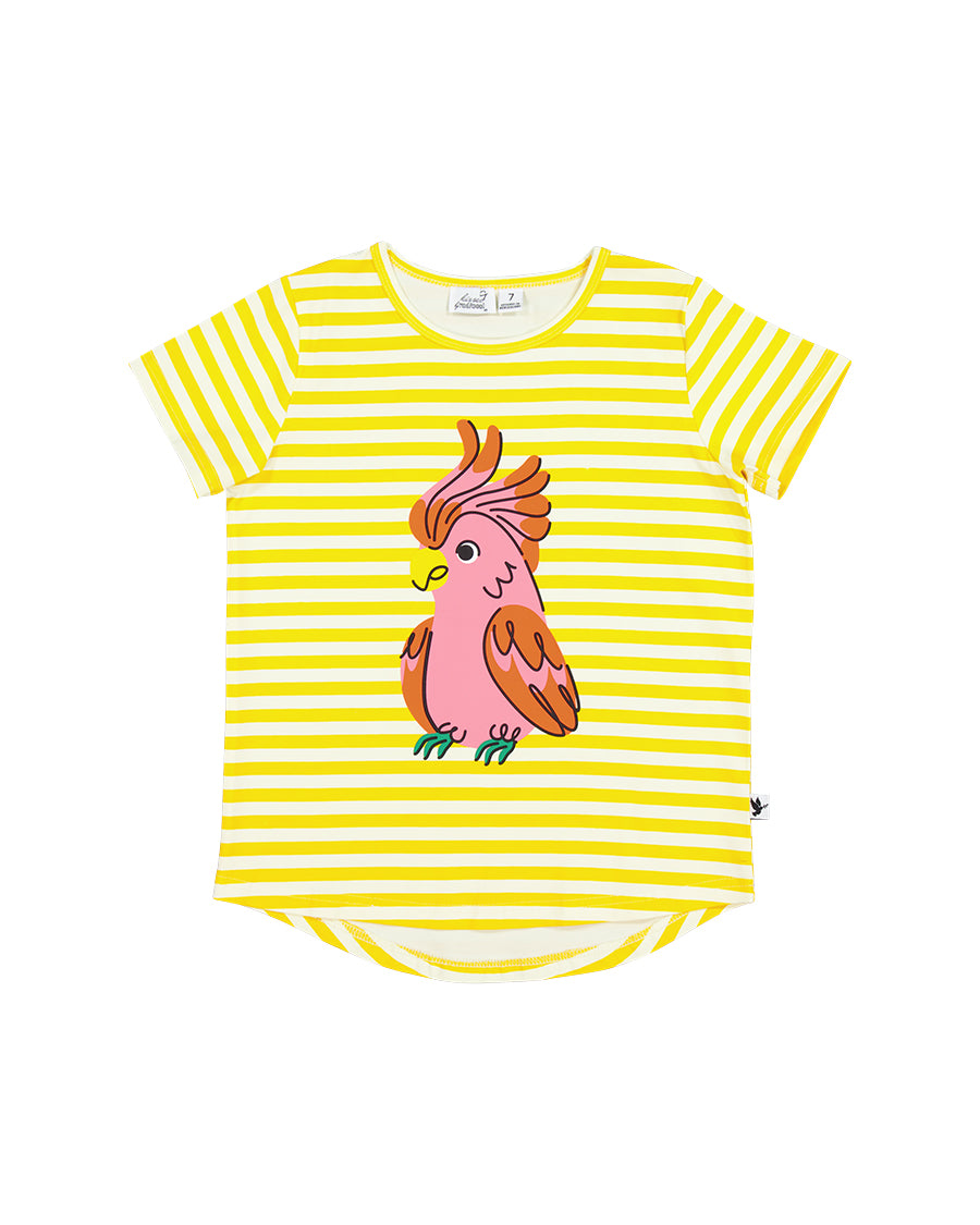 Kissed by Radicool Parrot Stripe Short Sleeve Tee