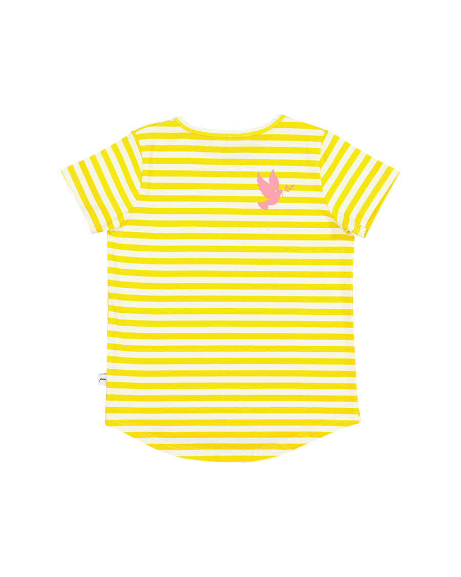 Kissed by Radicool Parrot Stripe Short Sleeve Tee