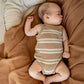 Minihaha Wildlings Stripe Knitted Bodysuit Neutral