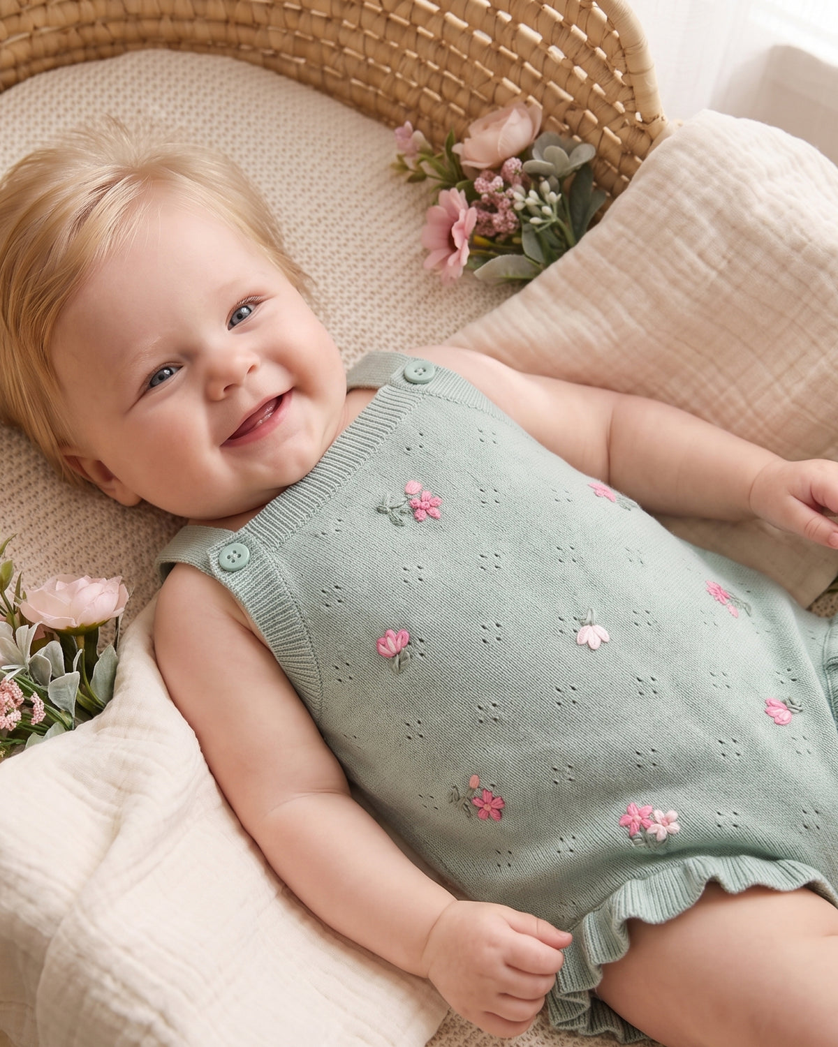 Minihaha Chelsea Hand Embroidered Knit Bodysuit