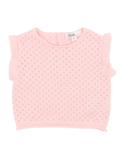 Minihaha Chelsea Pink Pointelle Knit Top