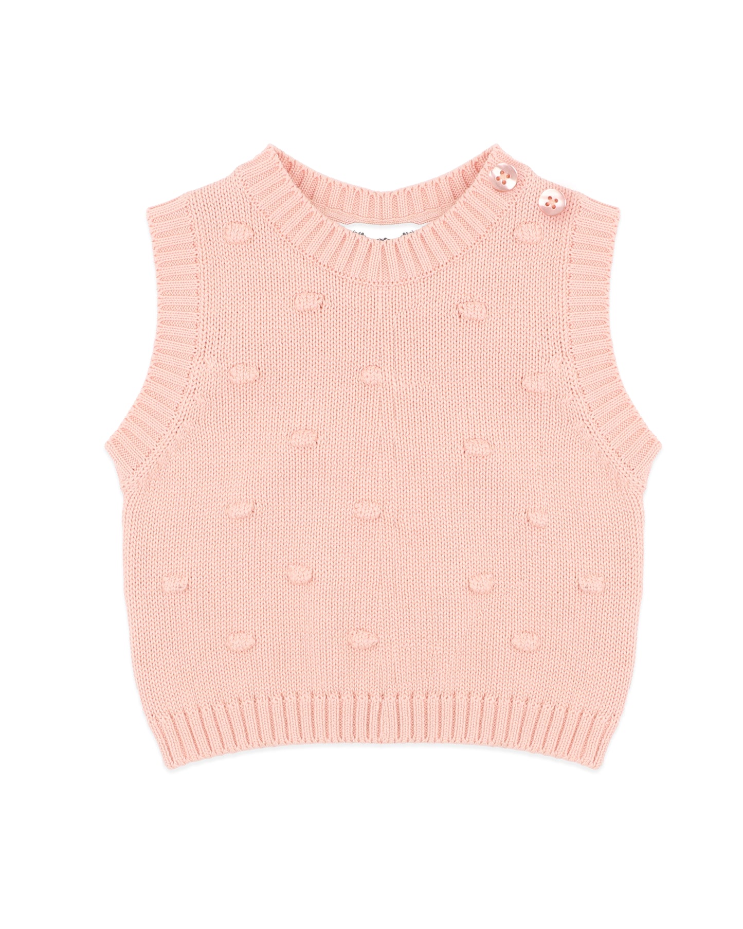Minihaha Baby Gemma Organic Bobble Knit Vest Vintage Rose