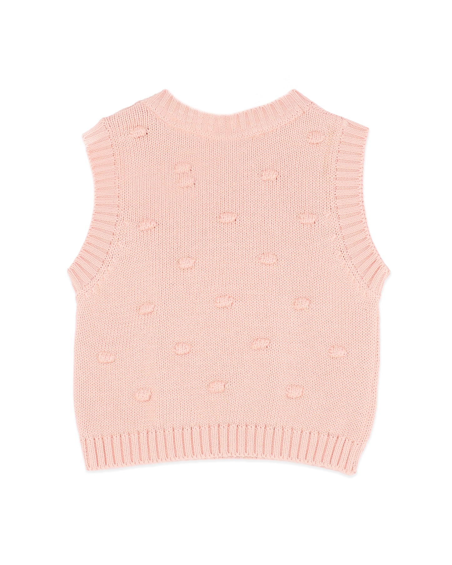 Minihaha Baby Gemma Organic Bobble Knit Vest Vintage Rose