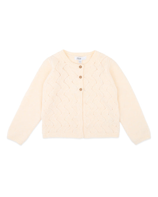 Minihaha Girls Cream Pointelle Cardigan
