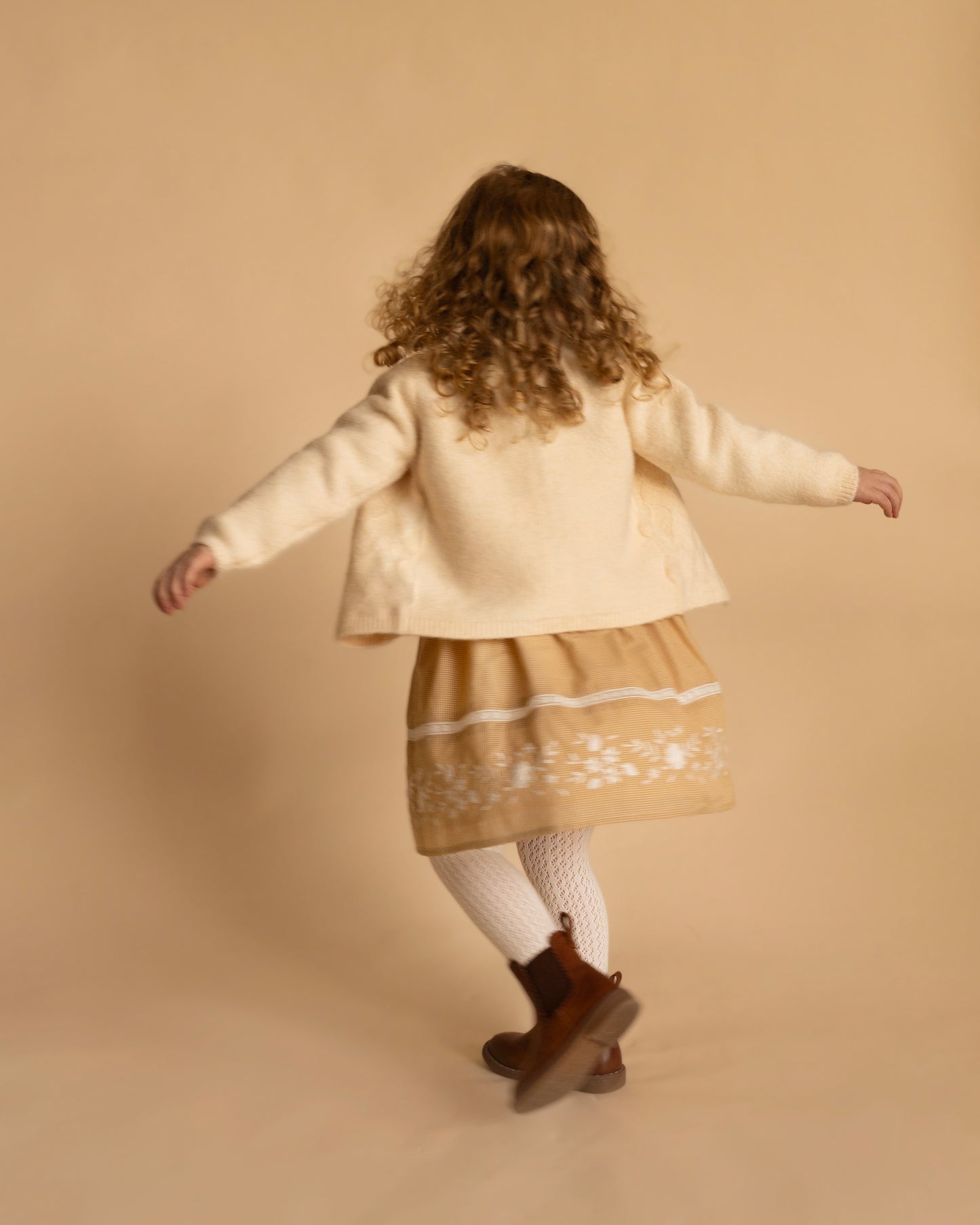 Minihaha Girls Cream Pointelle Cardigan
