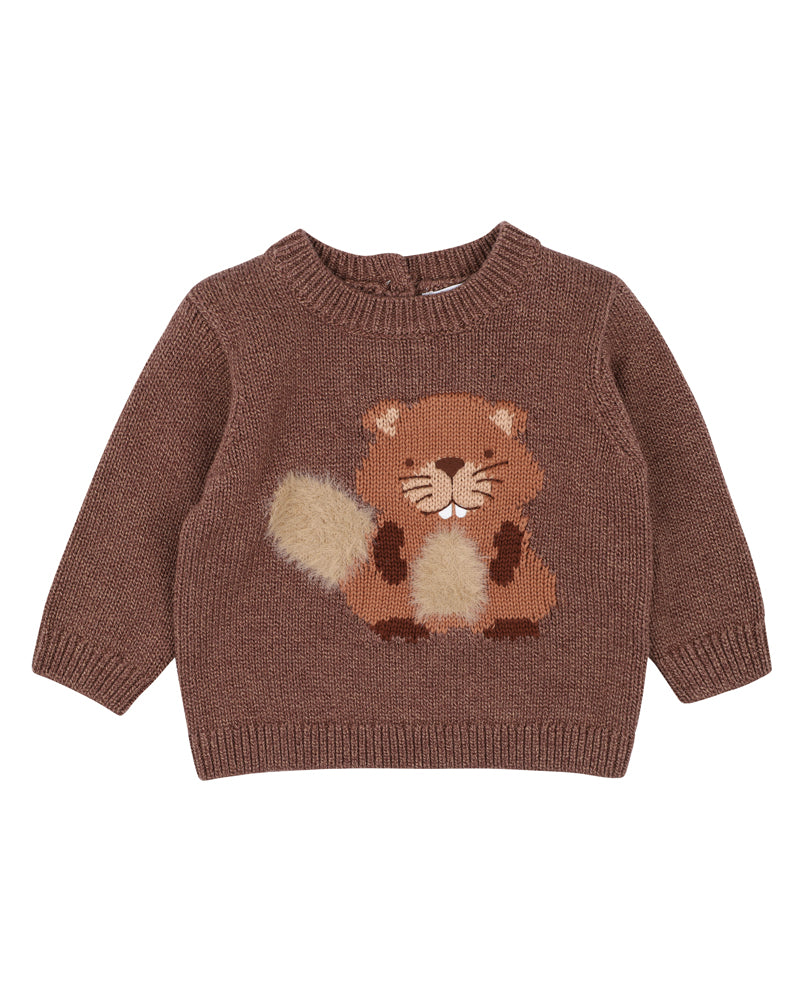 Minihaha Myles Beaver Knitted Jumper