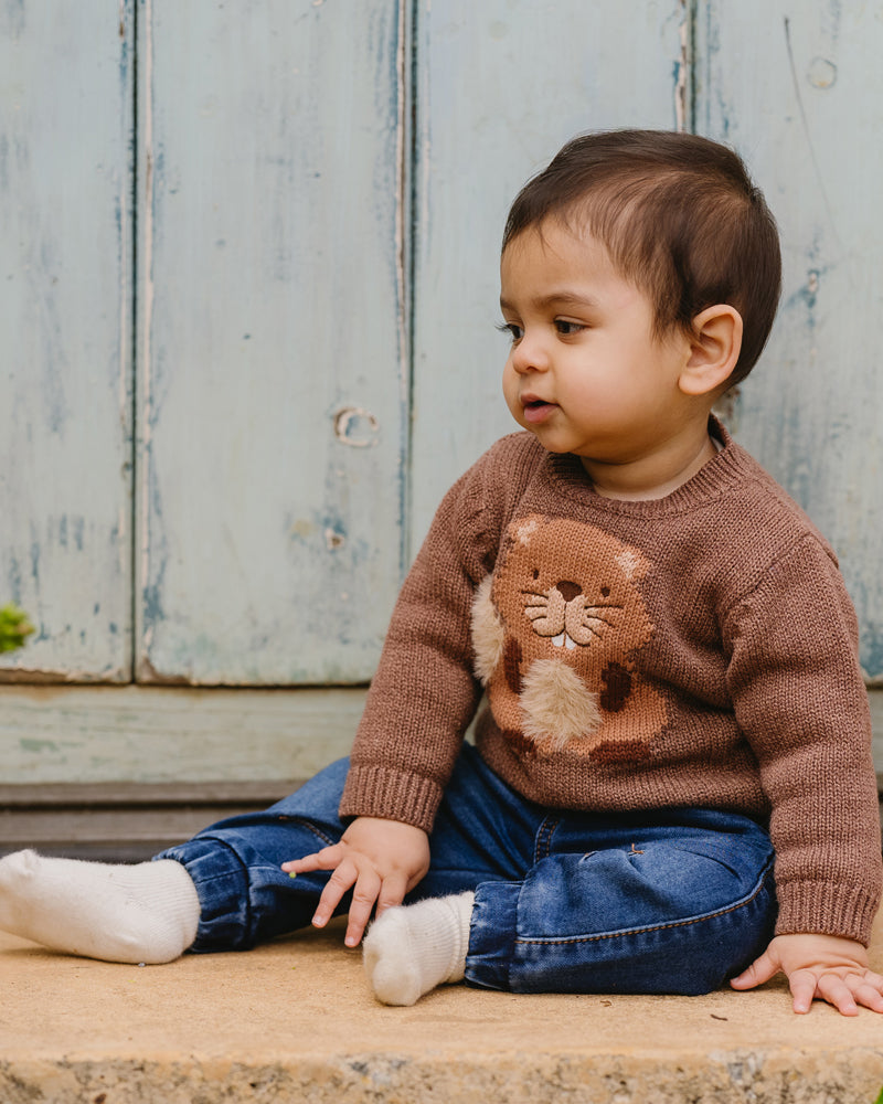 Minihaha Myles Beaver Knitted Jumper