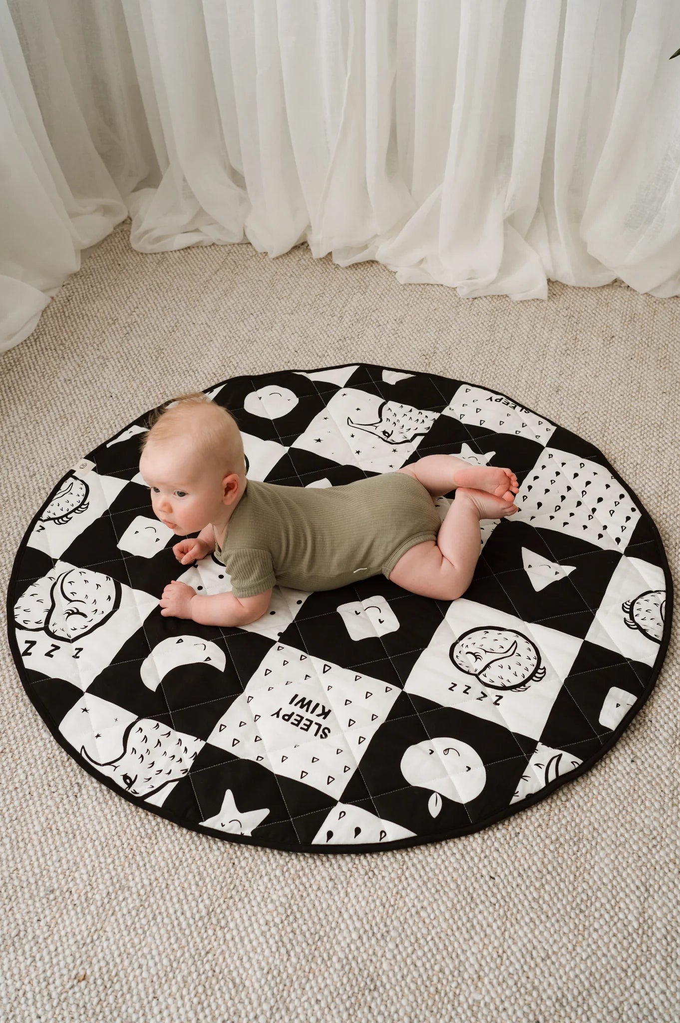 Sleepy Kiwi Quilted Playmat