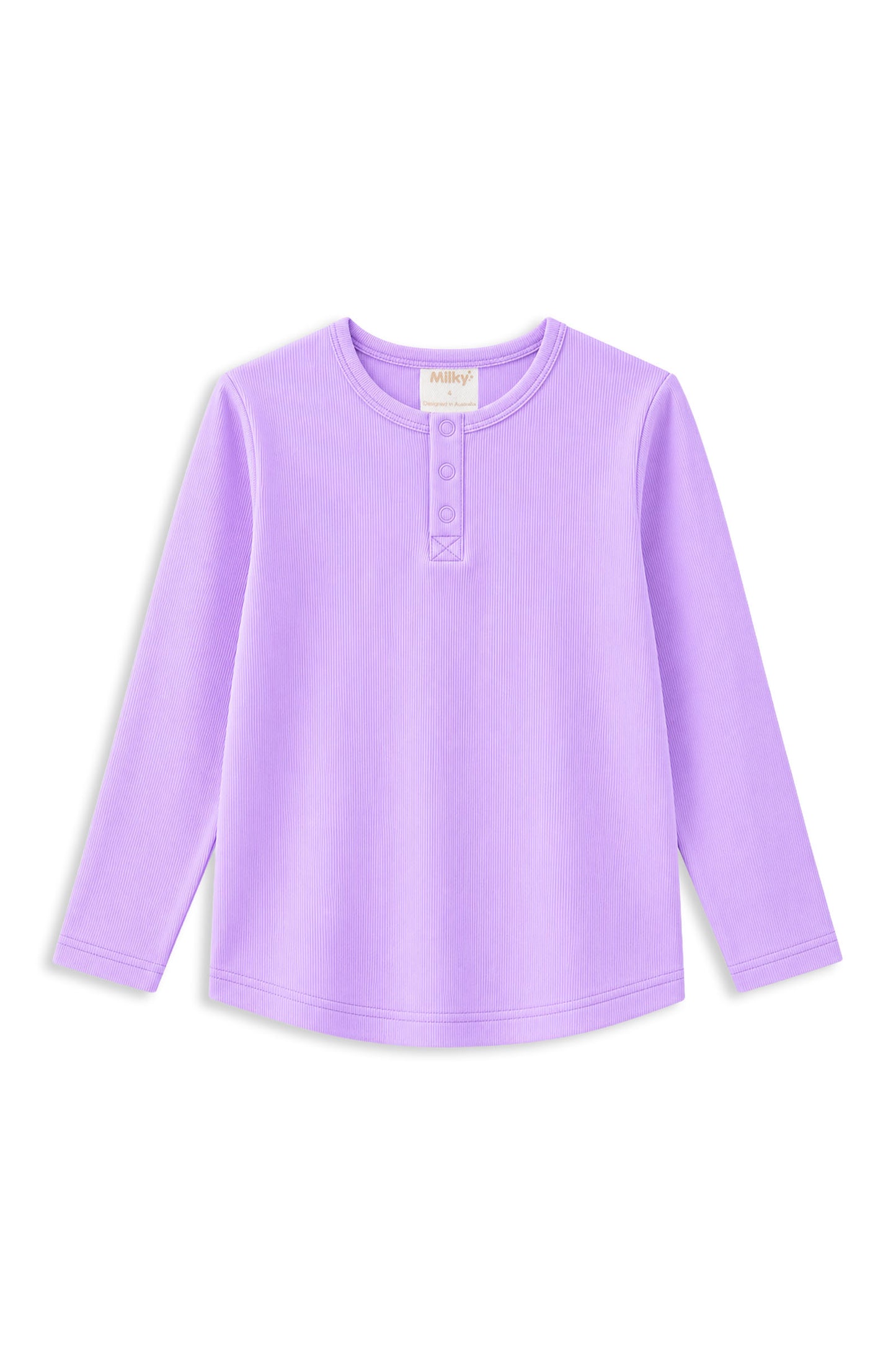 Milky Lavender Henley Long Sleeve Tee