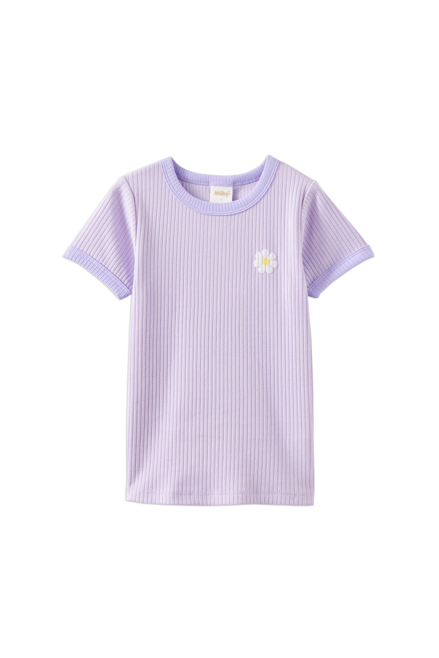 Milky Lilac Mist Rib Tee