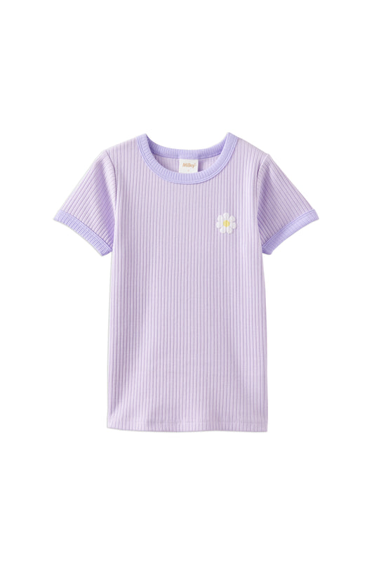 Milky Lilac Mist Rib Tee