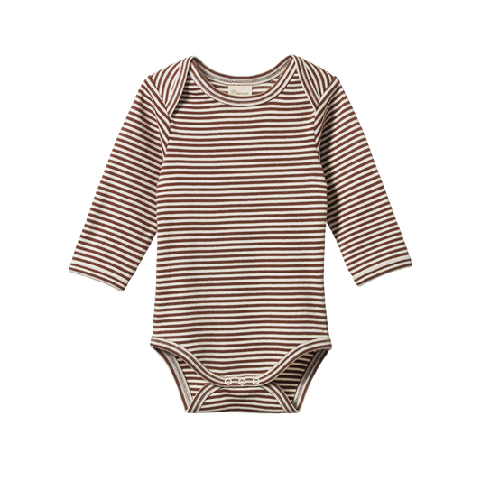 Nature Baby Long Sleeve Bodysuit Pinecone Stripe