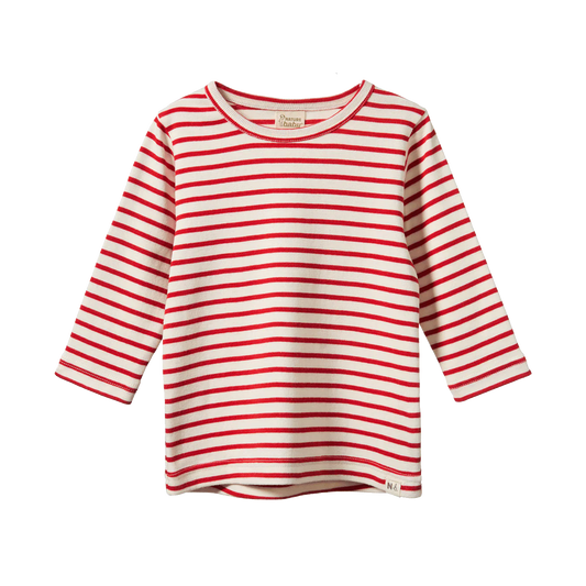Nature Baby Long Sleeve River Tee Red Sailor Stripe