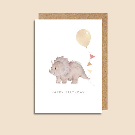 Triceratops Birthday Card