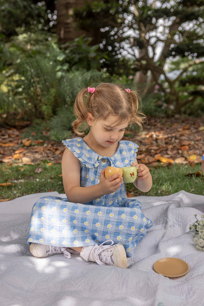 Milky Daisy Check Dress