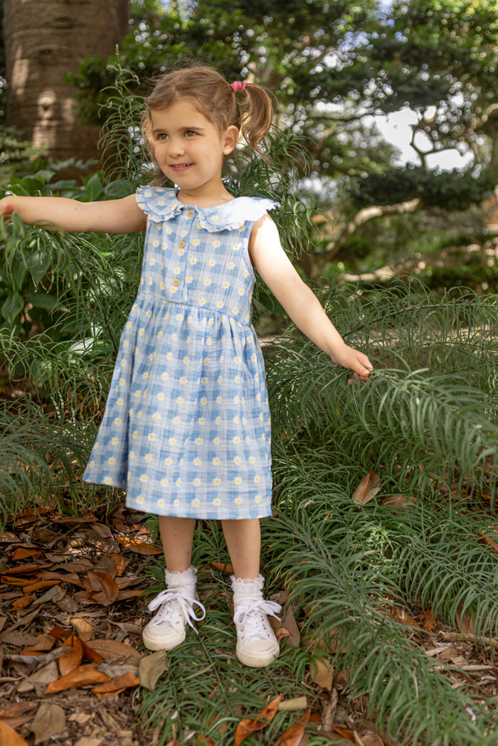 Milky Daisy Check Dress
