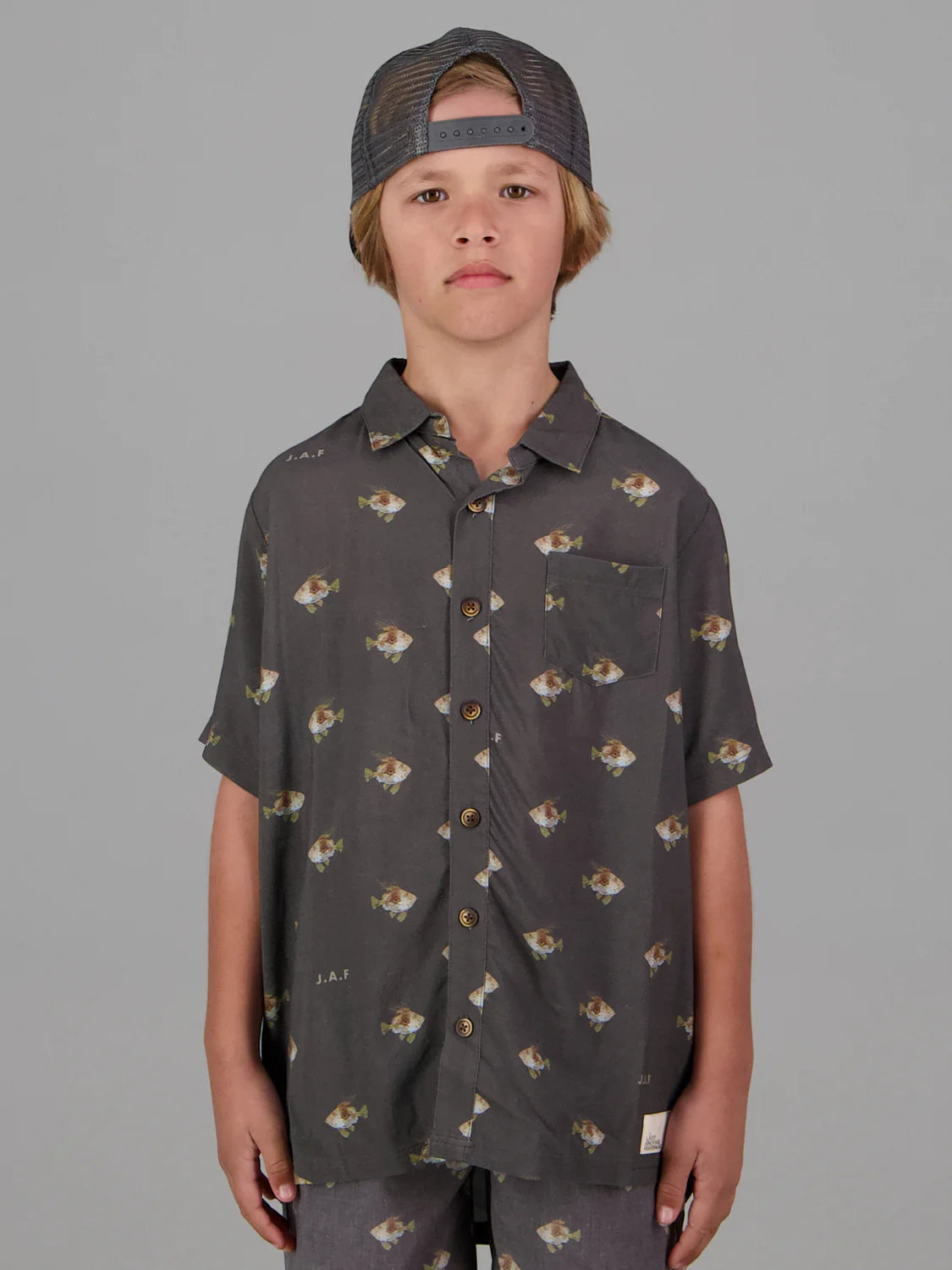 Just Another Fisherman Mini Zeus Shirt Asphalt