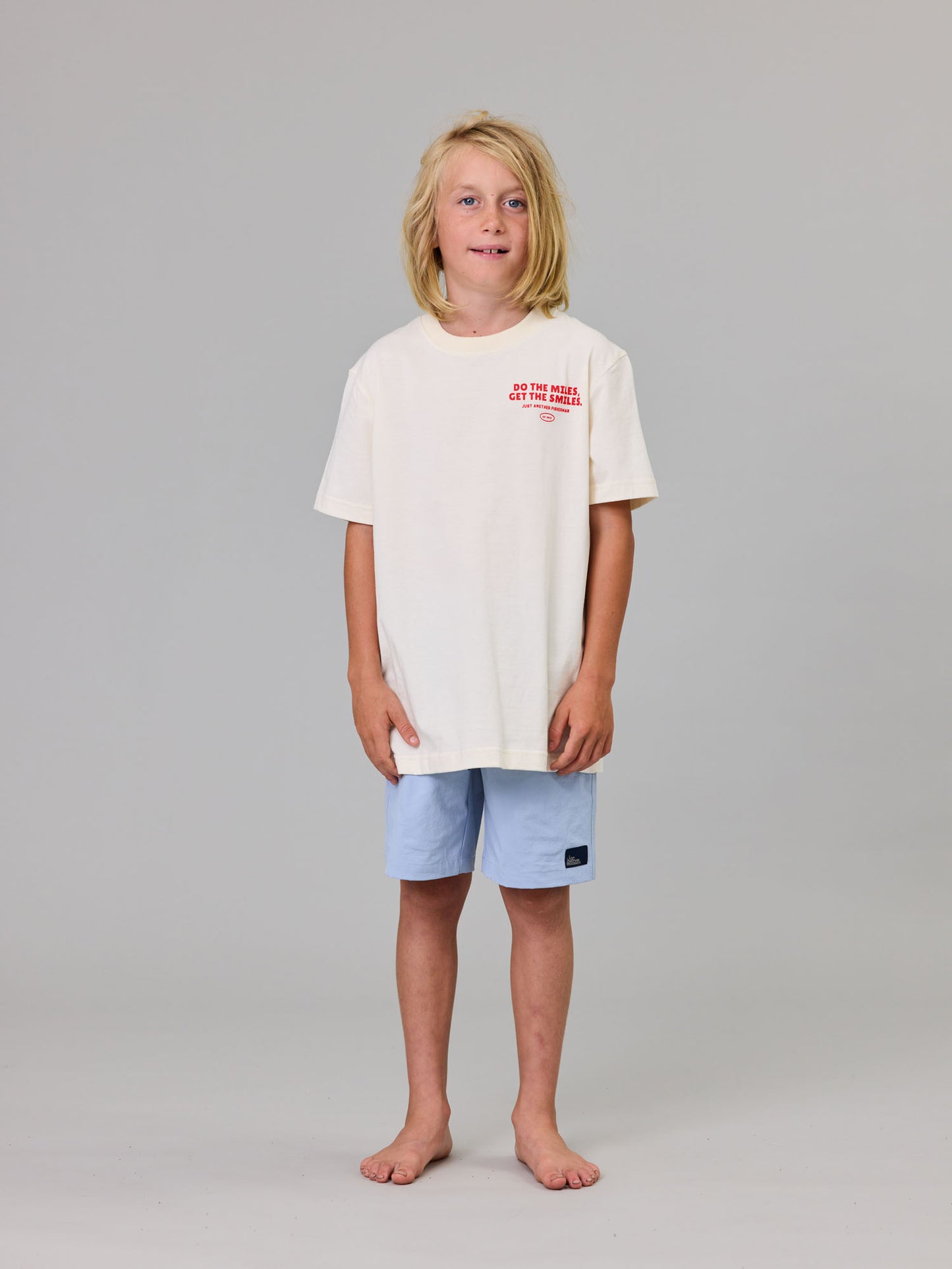 Just Another Fisherman Mini Do The Miles Tee Antique White