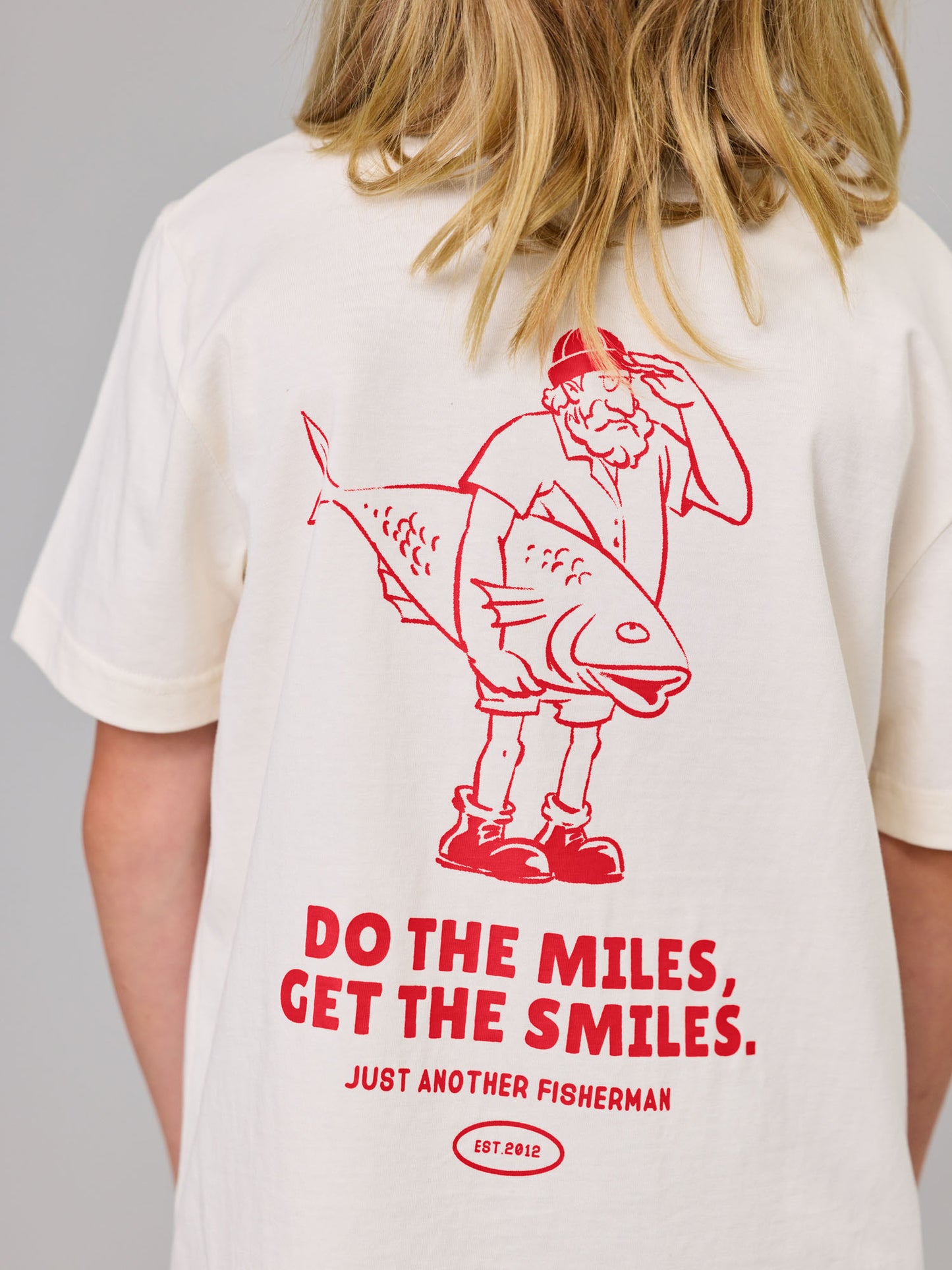 Just Another Fisherman Mini Do The Miles Tee Antique White