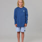 Just Another Fisherman Mini Snapper Long Sleeve Tee Military Blue