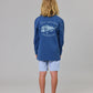 Just Another Fisherman Mini Snapper Long Sleeve Tee Military Blue