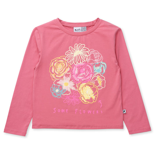 Minti Some Flowers Tee Dark Rose