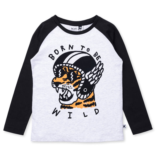 Minti Born To Be Wild Tee White Marle | Black