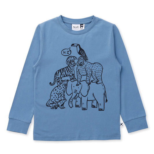 Minti Animal Pile Up Tee Steel