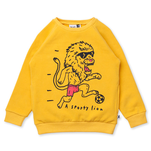 Minti Sporty Lion Furry Crew Mustard