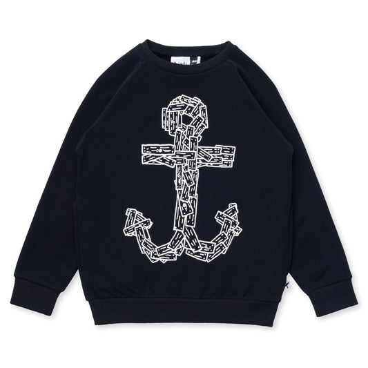 Minti Wooden Anchor Furry Crew Black