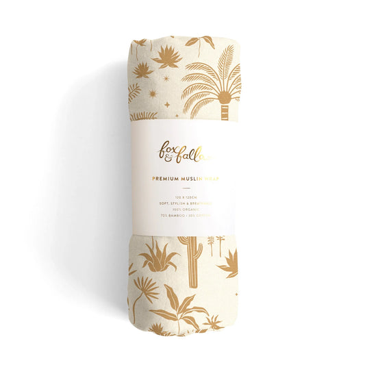 Fox & Fallow Desert Palms Organic Muslin Wrap