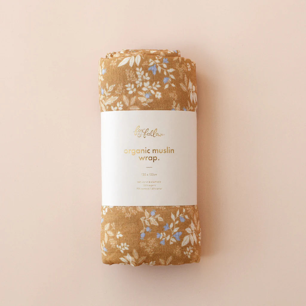 Fox & Fallow Gold Holly Organic Muslin Wrap