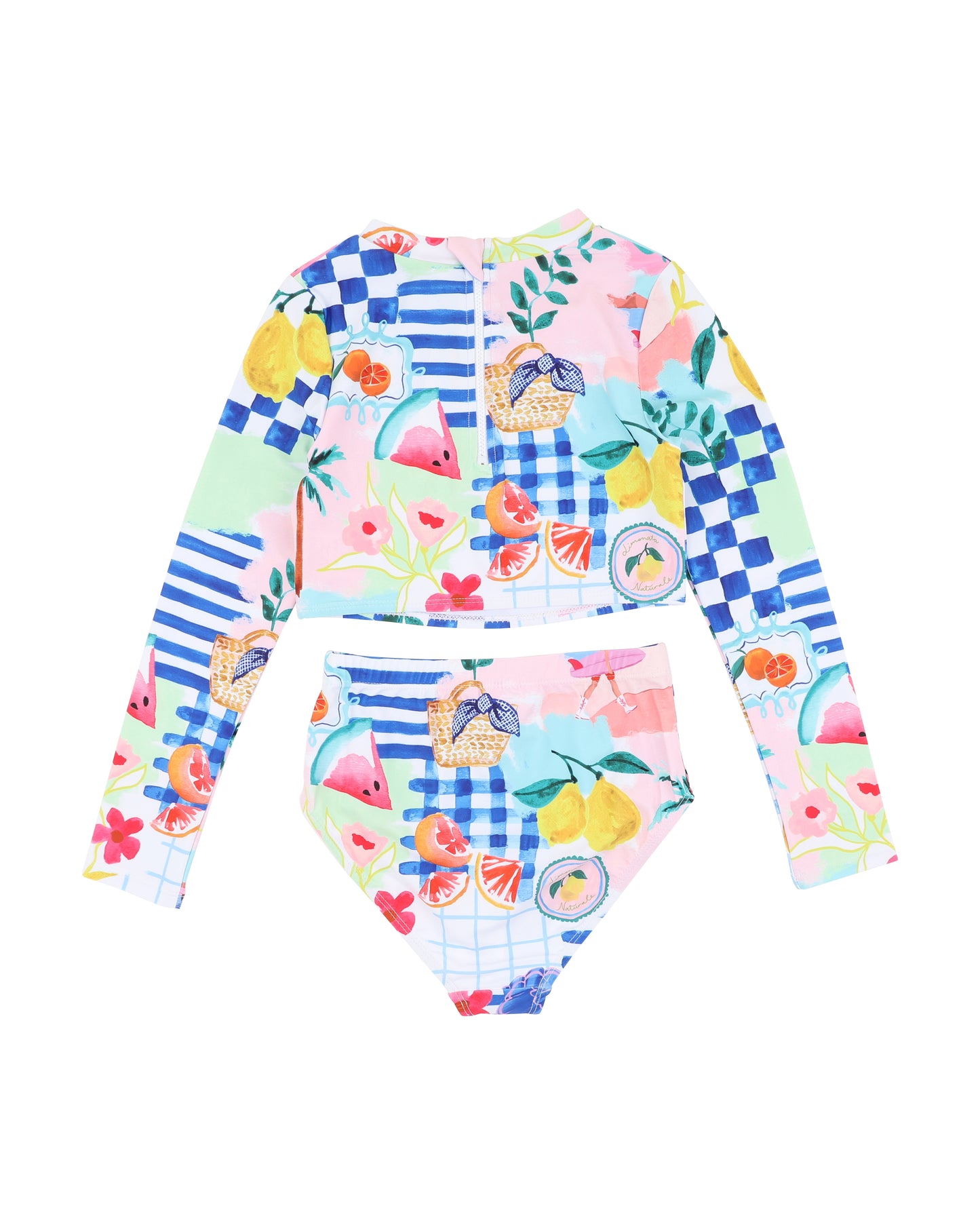 Minihaha Camille Pink Long Sleeve Crop Top Bikini