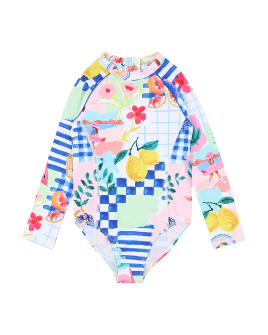 Minihaha Camille Print Long Sleeve Swimsuit