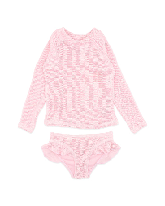 Minihaha Pale Pink Crinkle Long Sleeve Rash Set