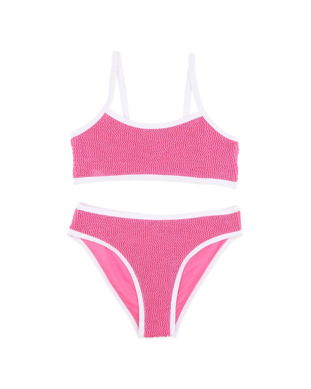 Minihaha Bubblegum/White Crinkle Bikini