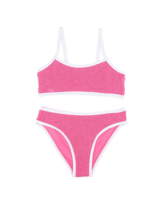 Minihaha Bubblegum/White Crinkle Bikini