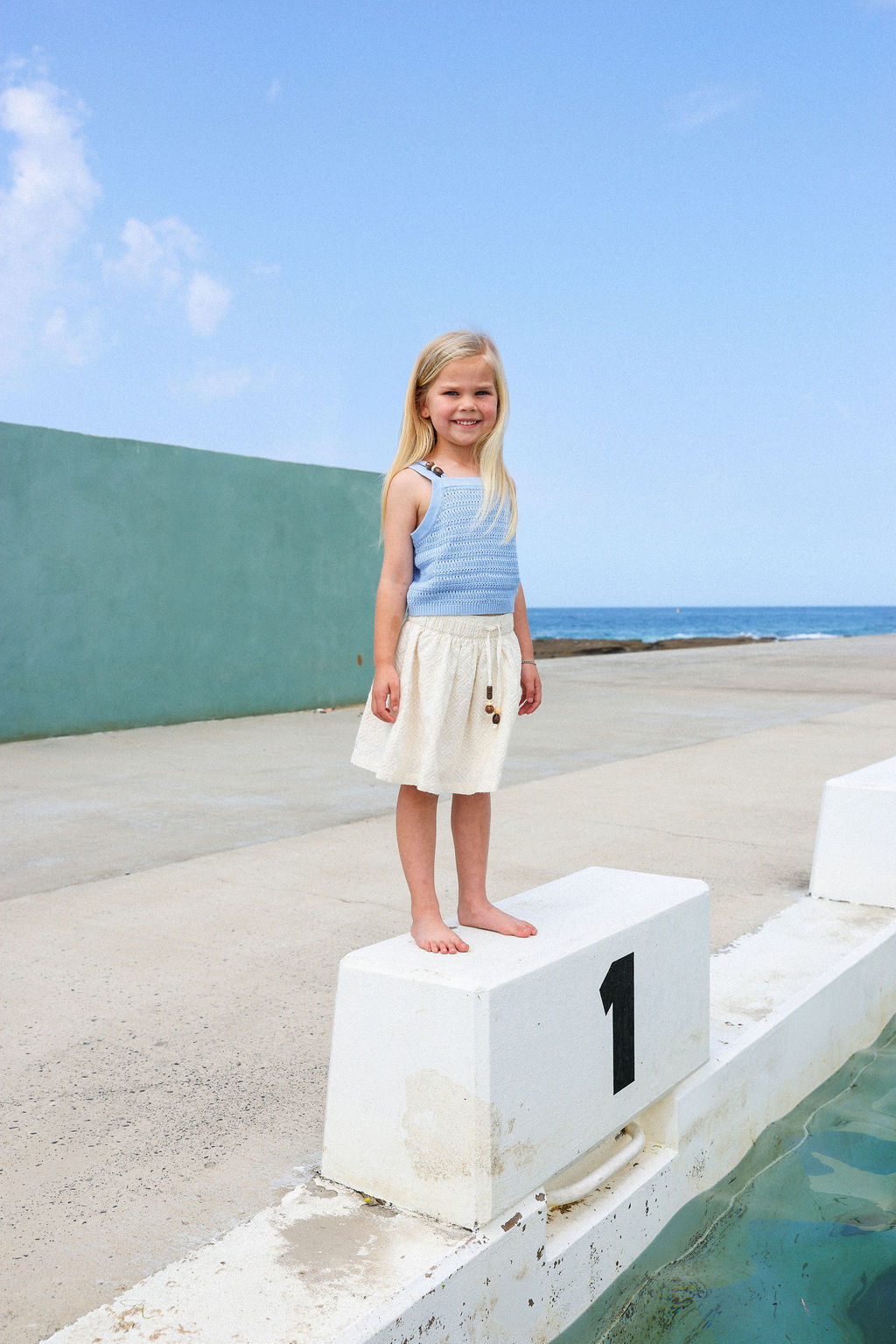 Grown Embroidered Ziggy Skirt Cream