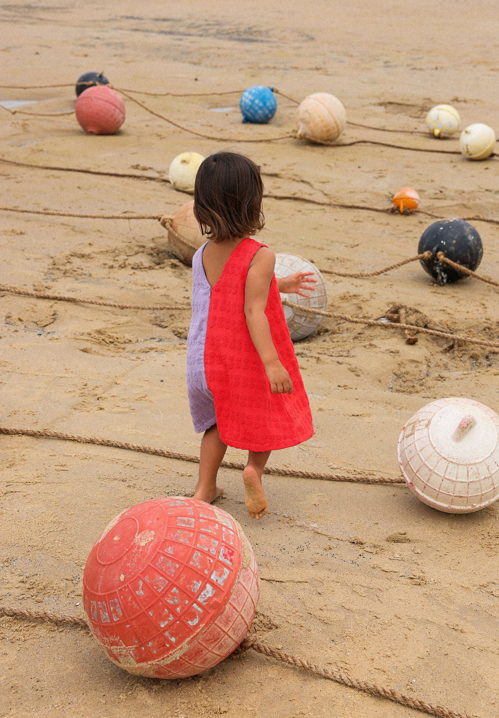 Grown Bubble Terry Towelling Dress Fiesta & Mauve