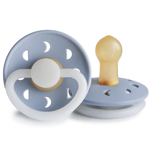 Frigg Moon Phase Natural Rubber Pacifiers Powder Blue Night