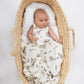 Babu Organic Muslin Swaddle Wrap NZ Forest Fantail