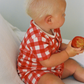 Nature Baby Summer Sleepy Suit Red Crispin Check